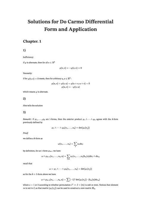 Differential Geometry Do Carmo Solution