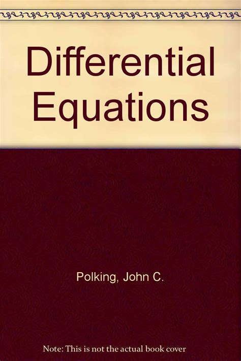 Download Differential Equations 2001 697 Pages John C Polking 