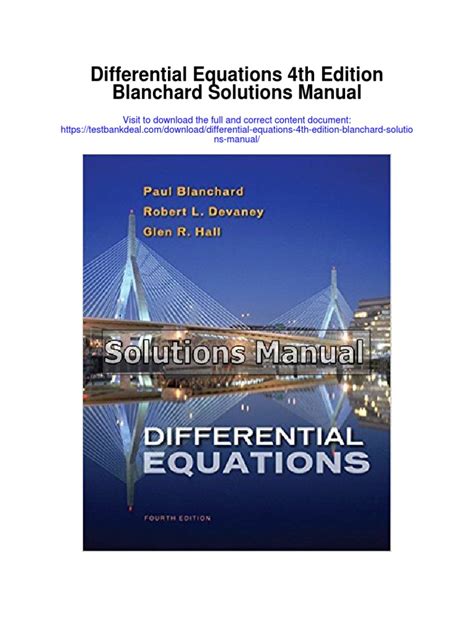 Full Download Differential Equations Blanchard 4Th Edition Solutions Manual Download 