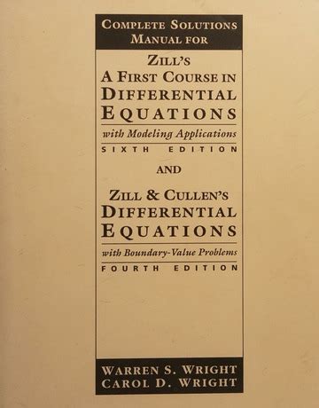 Read Online Differential Equations By Zill 6Th Edition Solution 