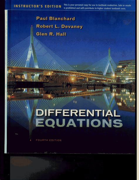 Download Differential Equations Paul Blanchard Solutions Manual 4Th 