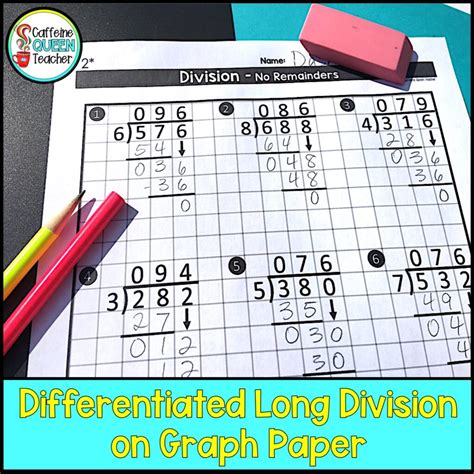 Differentiated Long Division Worksheets For Free Long Division On Graph Paper - Long Division On Graph Paper