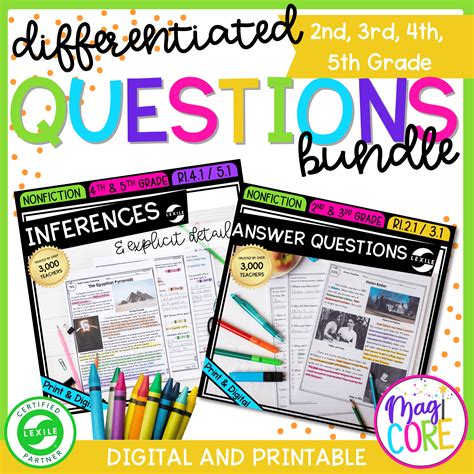 Differentiated Questions Amp Inferencing Bundle 2nd 3rd Inferencing For 3rd Grade - Inferencing For 3rd Grade