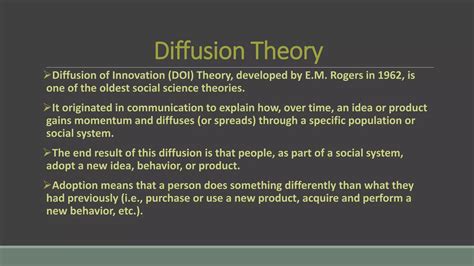 Diffusion Of Innovation Theory