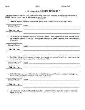 Diffusion Worksheets Teacher Worksheets Cultural Diffusion Worksheet - Cultural Diffusion Worksheet