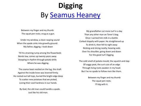 Digging Seamus Heaney Analysis