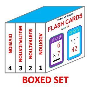 digital arithmetic flash cards boxed set 4 books