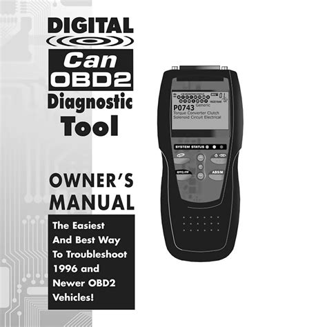 Digital Can Obd2 Diagnostic Tool Owners Manual