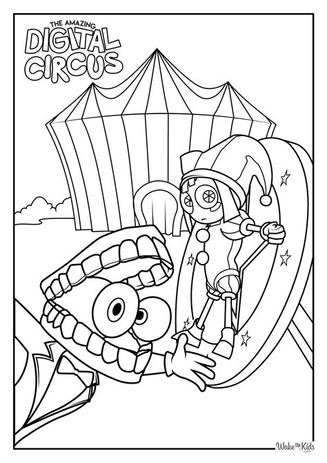 Digital Circus Coloring Pages