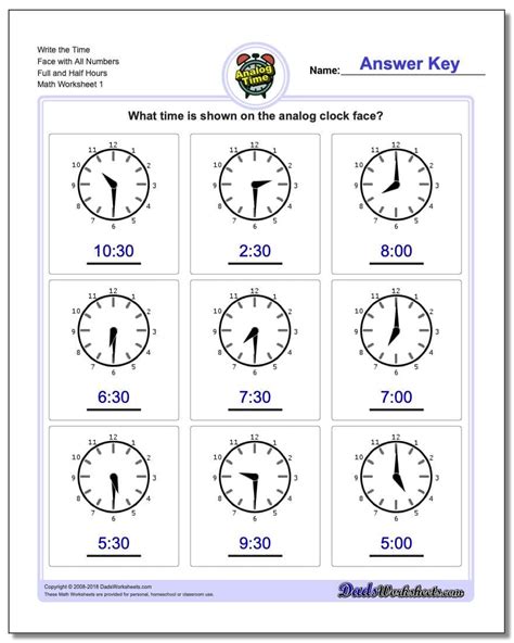 Digital Clock Worksheets 3rd Grade