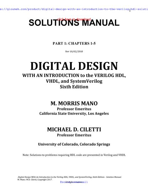 digital design 6th solution