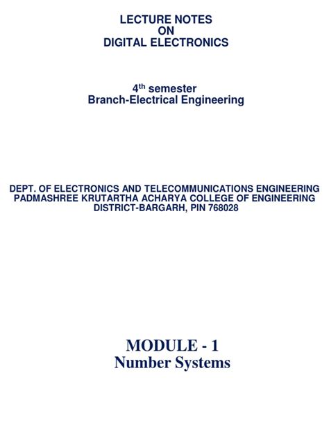 Digital Electronics Lecture Notes 2011 2012