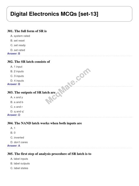 Digital Electronics Mcq