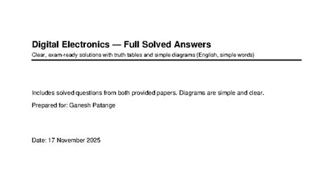 Digital Electronics Problems And Solutions Pdf