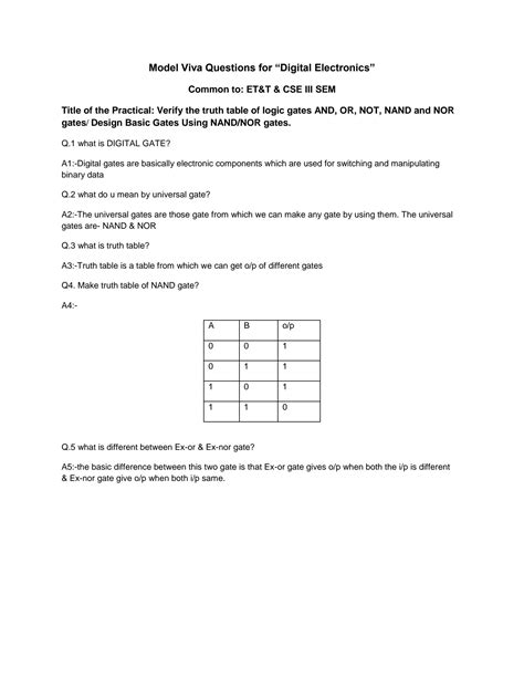 digital electronics viva question with answer
