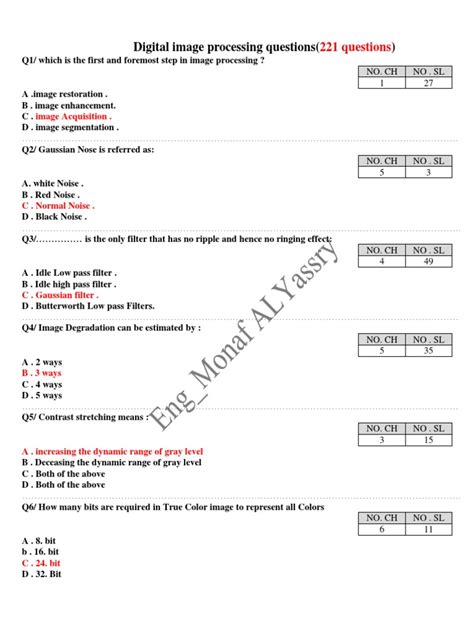 Digital Image Processing Exam Questions And Answers Full
