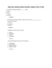Digital Image Processing Objective Questions With Answer