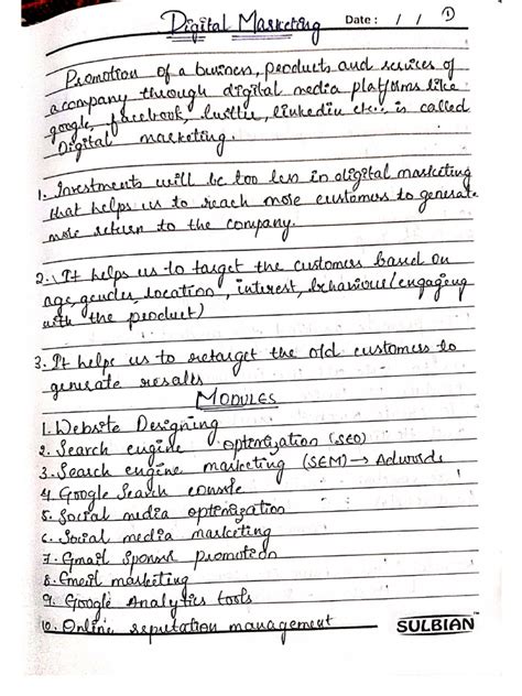 Digital Marketing Notes