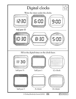 Digital Math Clock   Reading Digital Clocks 1st Grade Math Worksheet Greatschools - Digital Math Clock