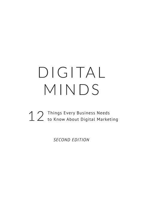 Digital Minds 12 Things Every Business Needs To Know About Marketing Kindle Edition Wsi