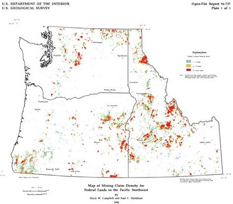 Digital Mining Claim Density Map For Federal Lands In Utah 1996 Open File Report 99 407