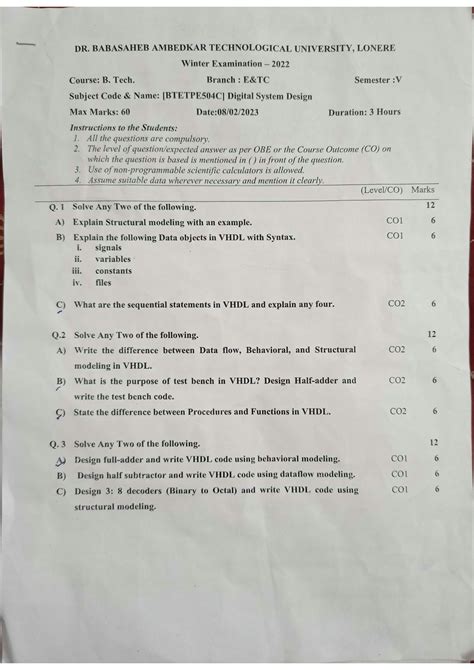 Read Online Digital Design Question Papers 