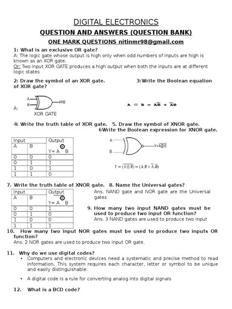 Download Digital Electronics Question Paper With Answer 
