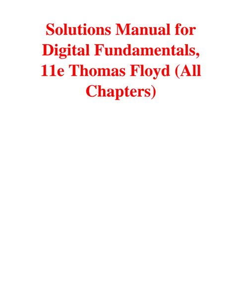 Read Digital Fundamentals Floyd Solutions Manual 