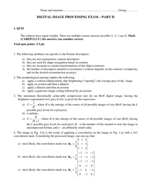 Read Online Digital Image Processing Exam Questions And Answers Full 