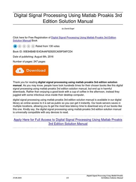 Read Digital Signal Processing Using Matlab Proakis 3Rd Edition Solution Manual 