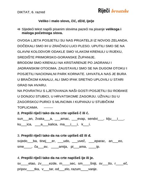 diktat za 5 razred