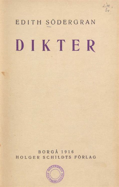 Dikter Edith Södergran