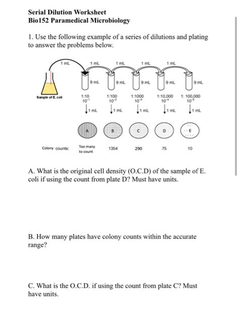 Dilutionsworksheet Concentrations And Dilutions Worksheet - Concentrations And Dilutions Worksheet