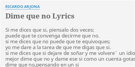 Dime Que No