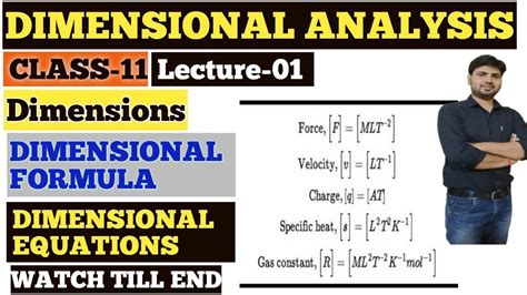 Dimensional Analysis Class 11