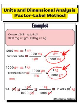 dimensional analysis factor label method answers