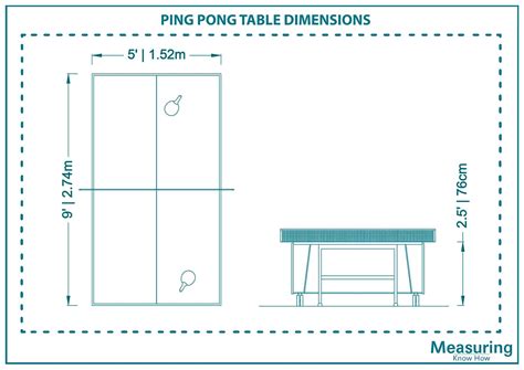 Dimensions Of Ping Pong Table