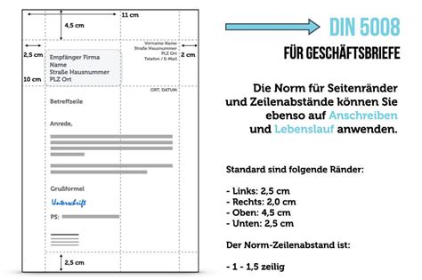 din 5008 geschäftsbrief seitenränder