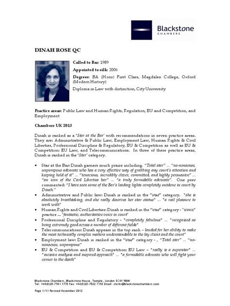 dinah rose qc biography template