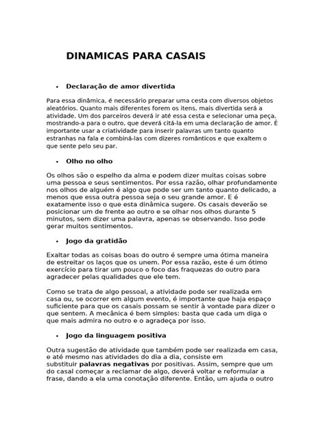 Dinamicas Para Casais