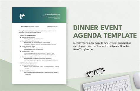 Dinner Agenda Template