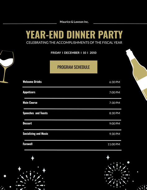 Dinner Dance Program Template