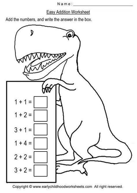 Dinosaur Addition Worksheets For Kindergarten Dinosaur Addition Worksheet For Kindergarten - Dinosaur Addition Worksheet For Kindergarten
