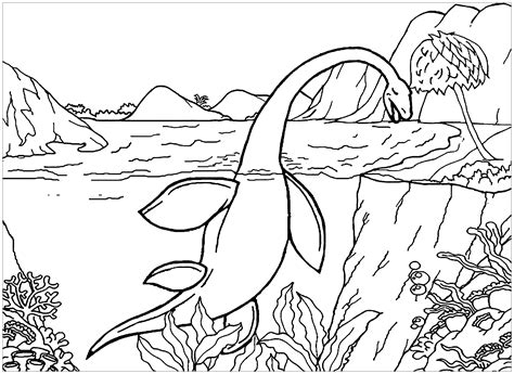 Dinosaur Coloring Pages Sea Dinosaur Coloring Pages - Sea Dinosaur Coloring Pages