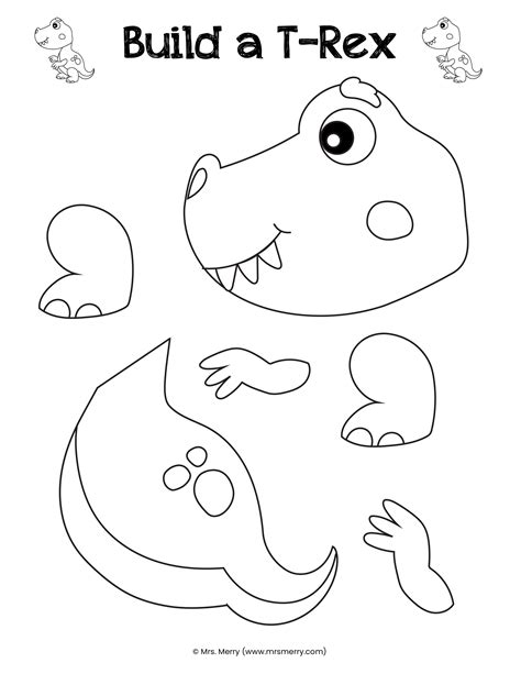 Dinosaur Cut And Glue Activity Page Free Printable Cut And Paste Dinosaur - Cut And Paste Dinosaur