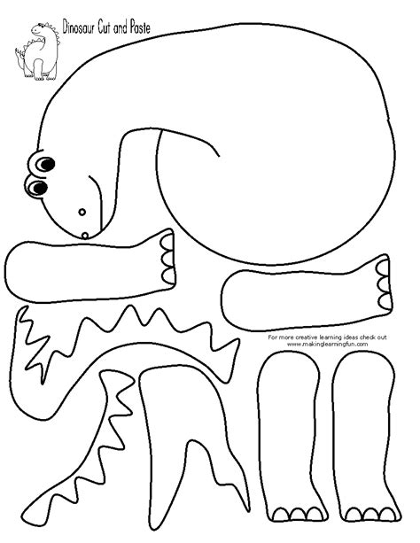 Dinosaur Cut And Paste Patterns Worksheet All Kids Cut And Paste Dinosaur - Cut And Paste Dinosaur