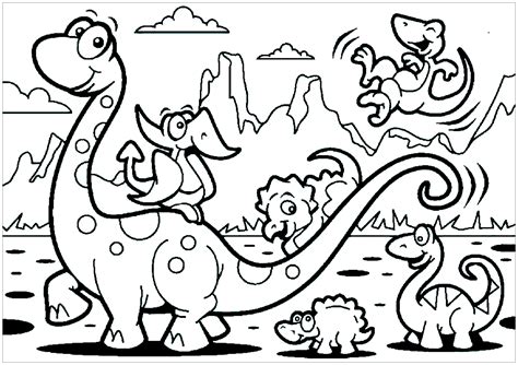 Dinosaur Family Coloring Page   Dinosaur Family Raquo Coloring Pages Surfnetkids - Dinosaur Family Coloring Page