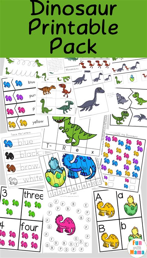 Dinosaur Preschool Printable Pack Fun With Mama Preschool Dinosaur Worksheets - Preschool Dinosaur Worksheets