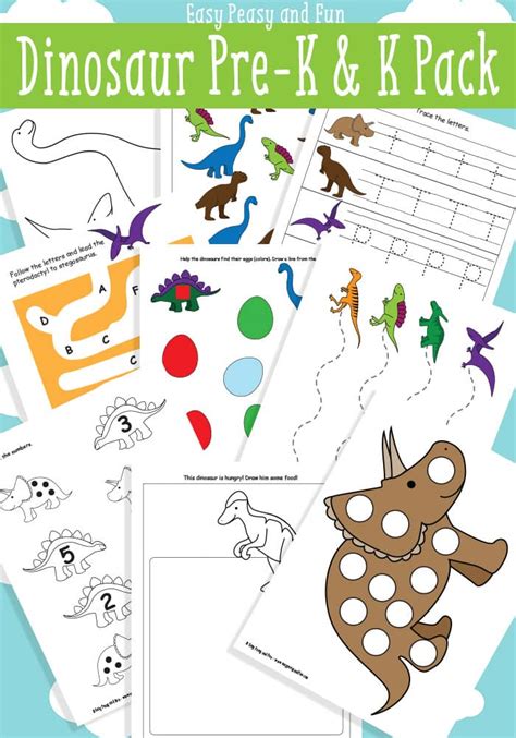 Dinosaur Printable Preschool And Kindergarten Pack Preschool Dinosaur Worksheets - Preschool Dinosaur Worksheets