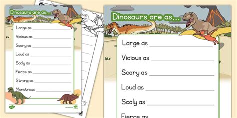 Dinosaur Simile Poems